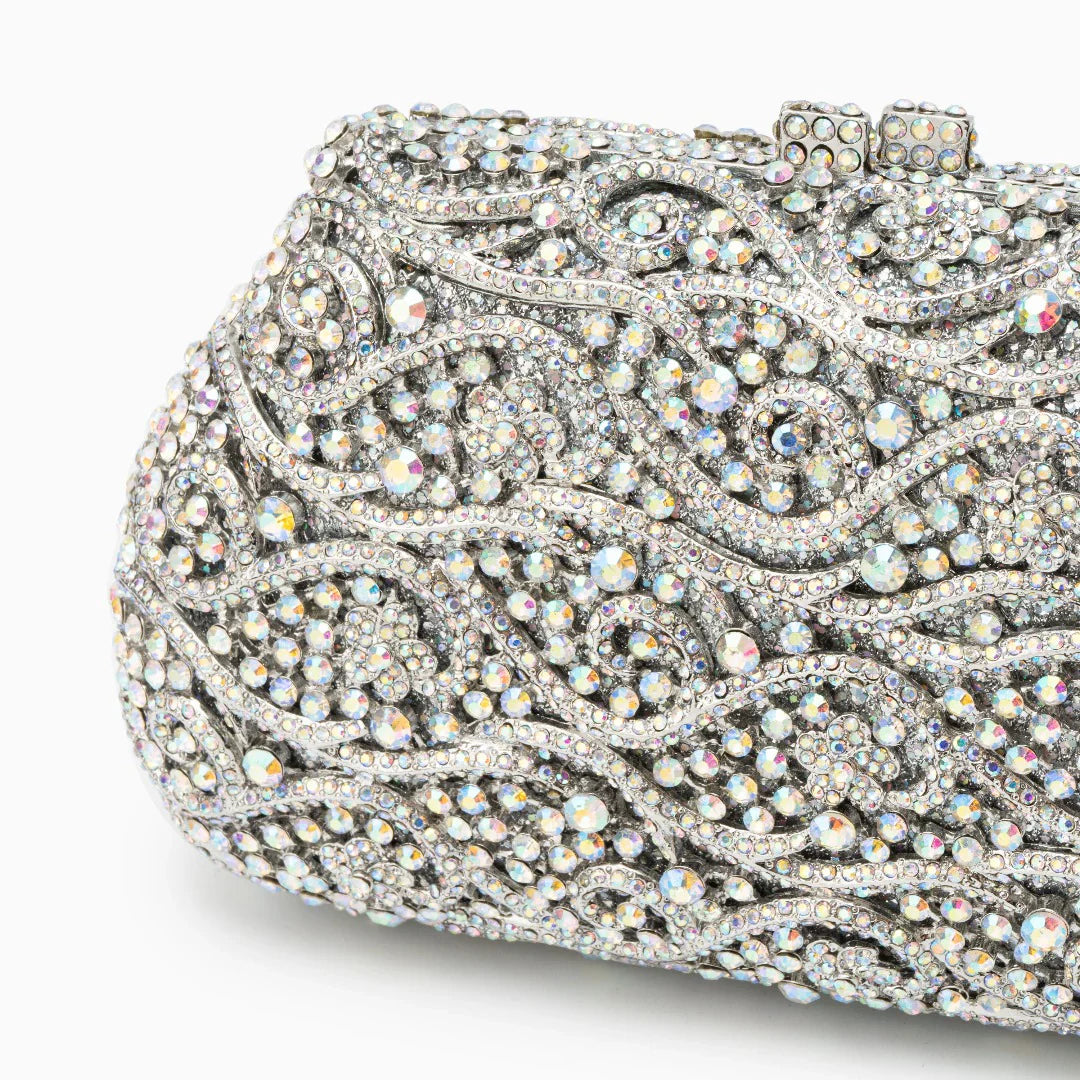 Vioraia (CS) Juliet Rhinestones Clutch Bag - Silver