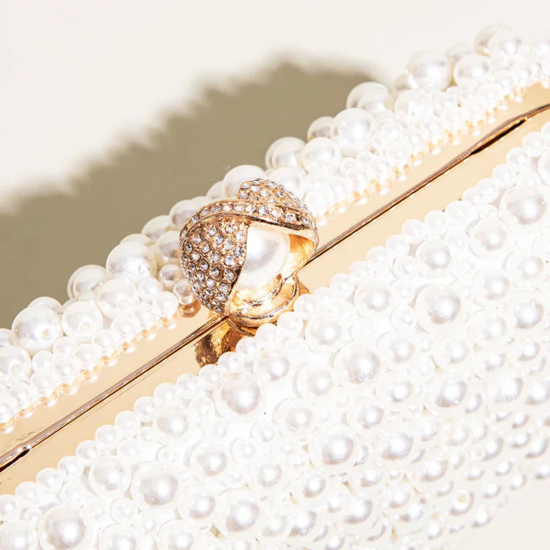 Vioraia Chantal Pearl Clutch Bag