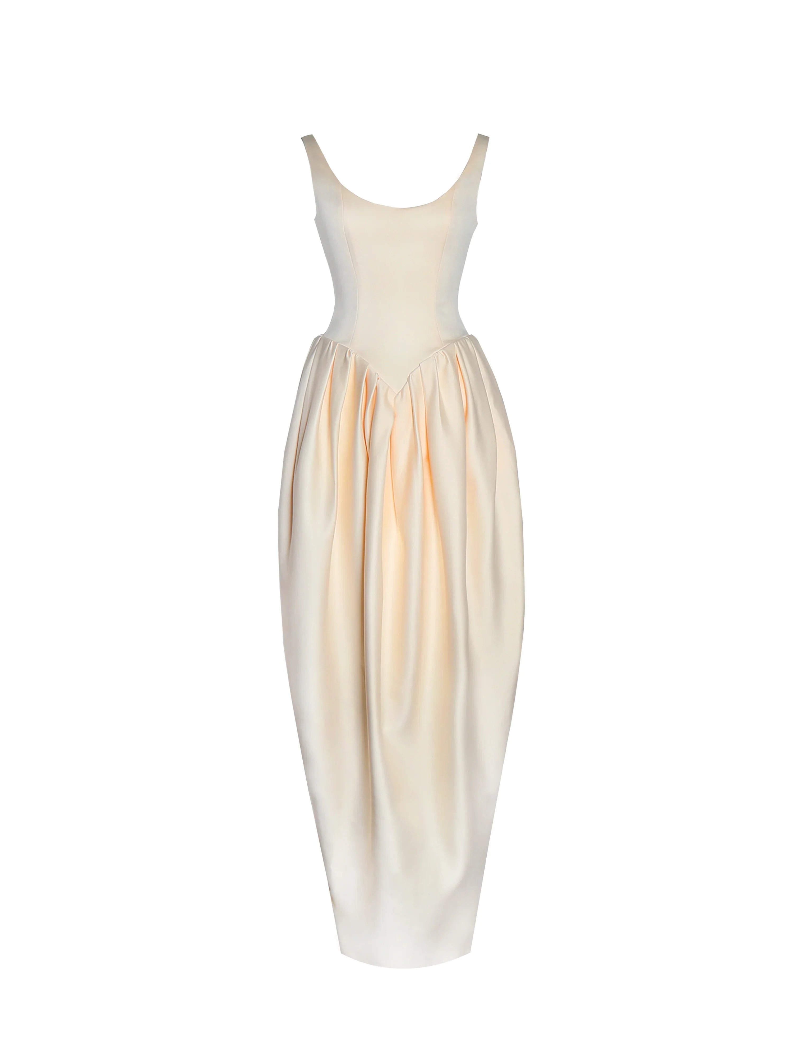 Udana Butter Yellow Drop Waist Tulip Gown