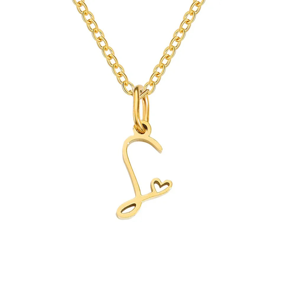 Vioraia Gold Letter Heart Necklace
