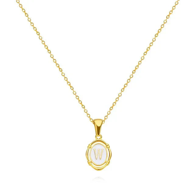 Vioraia Vintage Gold Letter Necklace