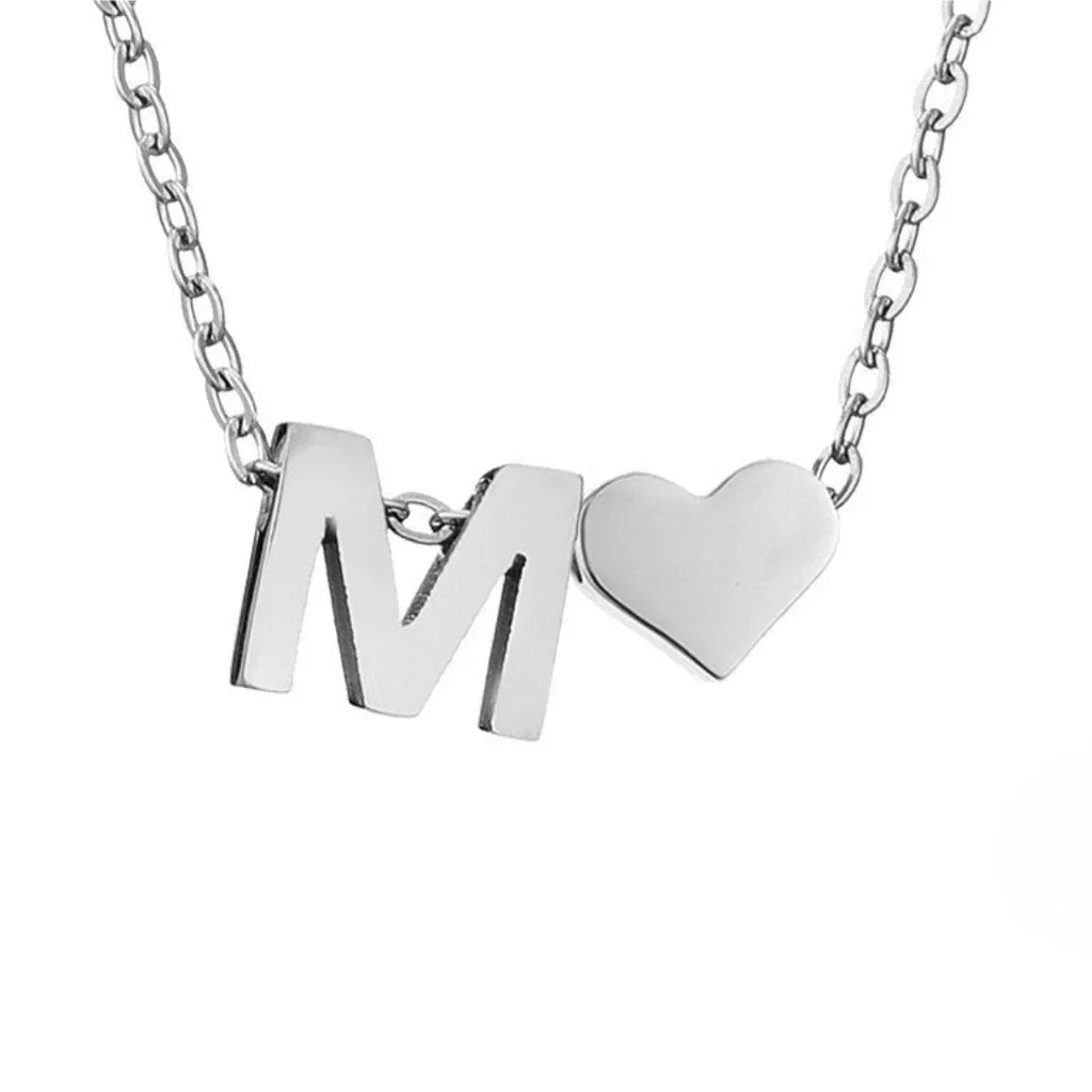 Vioraia Forever Love & Letter Silver Necklace