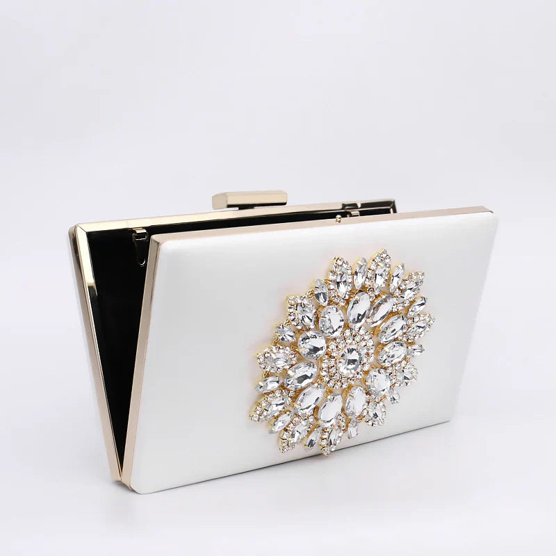 Vioraia Jennifer Diamond Studded Evening Clutch Bag