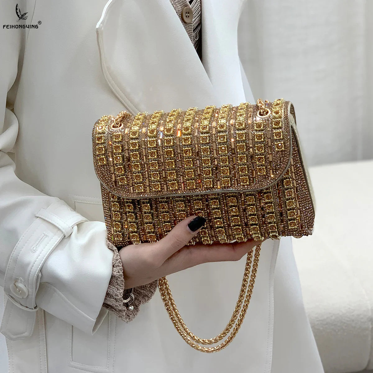 Vioraia Chantal Diamond Clutch Bag
