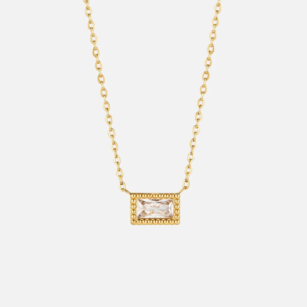 Vioraia Baguette Birthstone Necklace