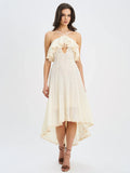 Idra Lace Trim Sleeveless Crochet Midi Trailing Dress
