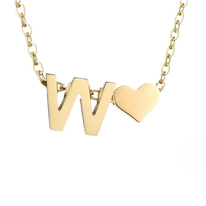 Vioraia Forever Love & Letter Gold Necklace