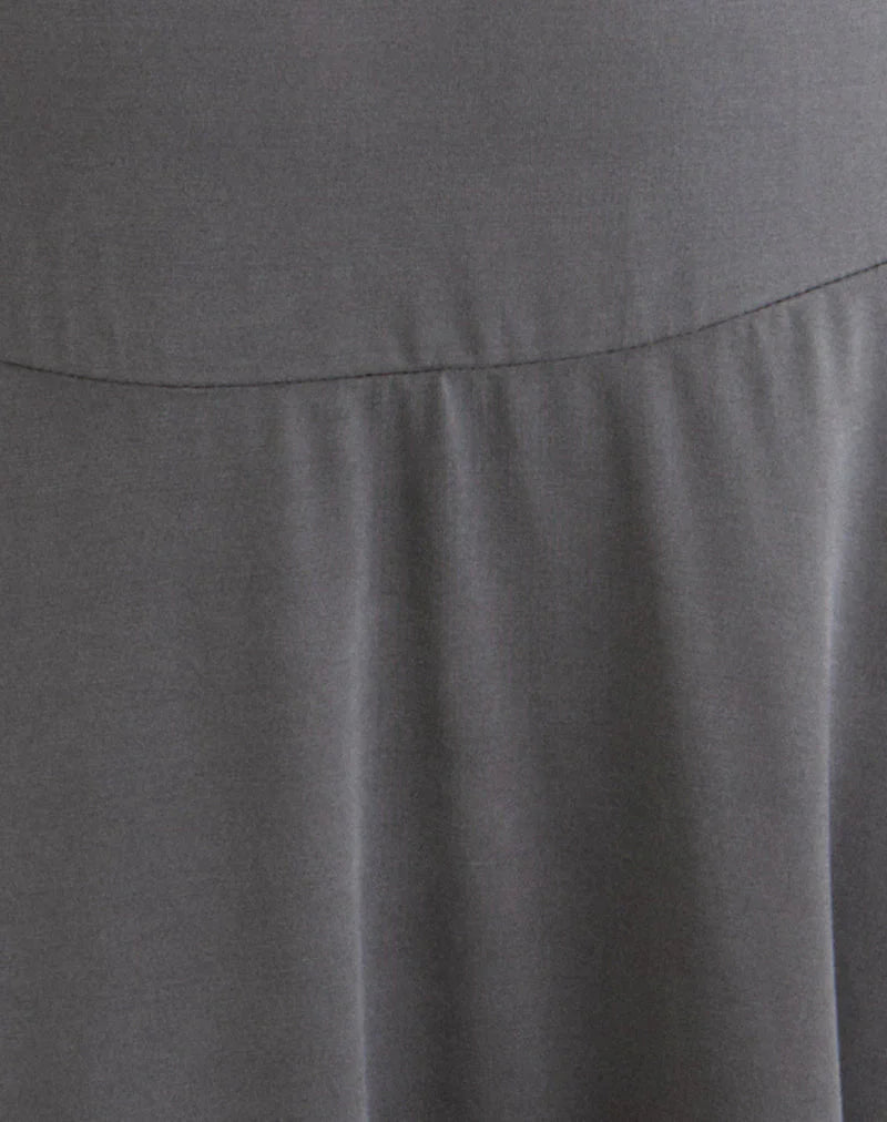 Yauri Long Sleeve Mini Dress in Cupro Grey