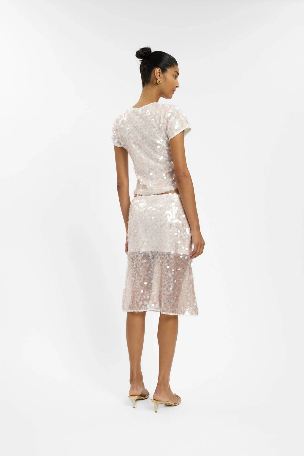 Fitted Tee | Pink Sequin