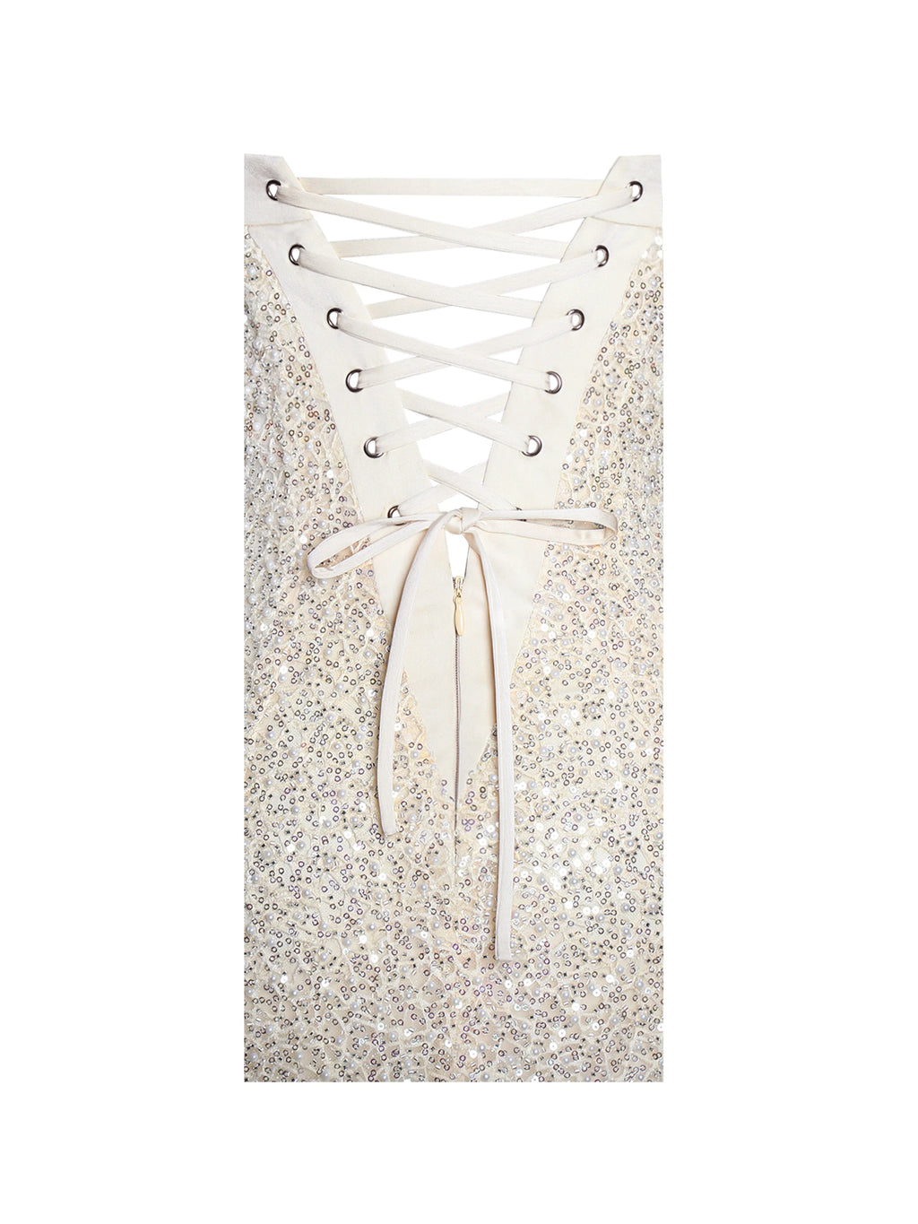 Raizel Gold Beaded Sequin Bodycon Gown with Scarf