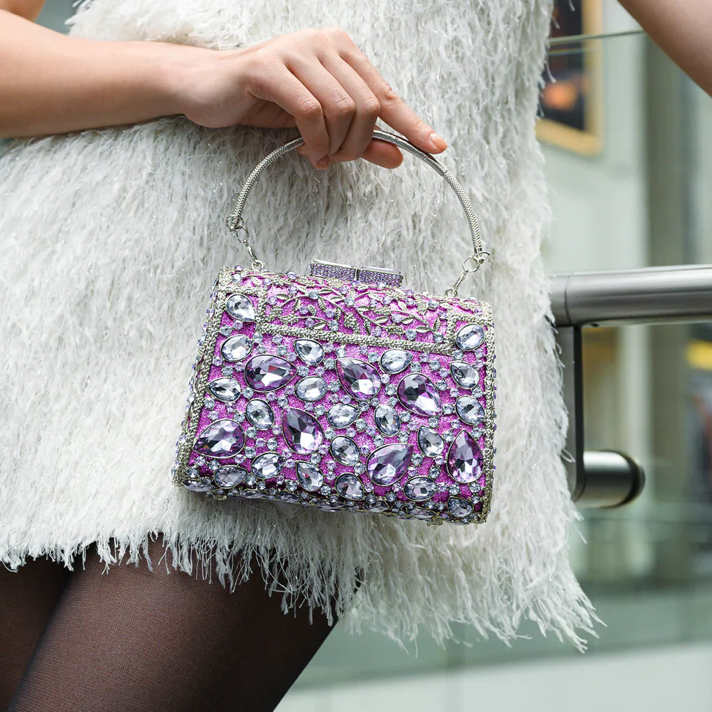 Vioraia Tiffany Crystals Clutch Bag