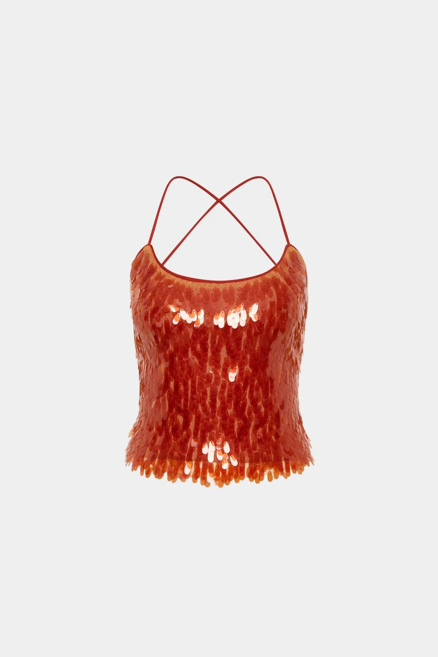 Backless Top | Burnt Orange Sequin