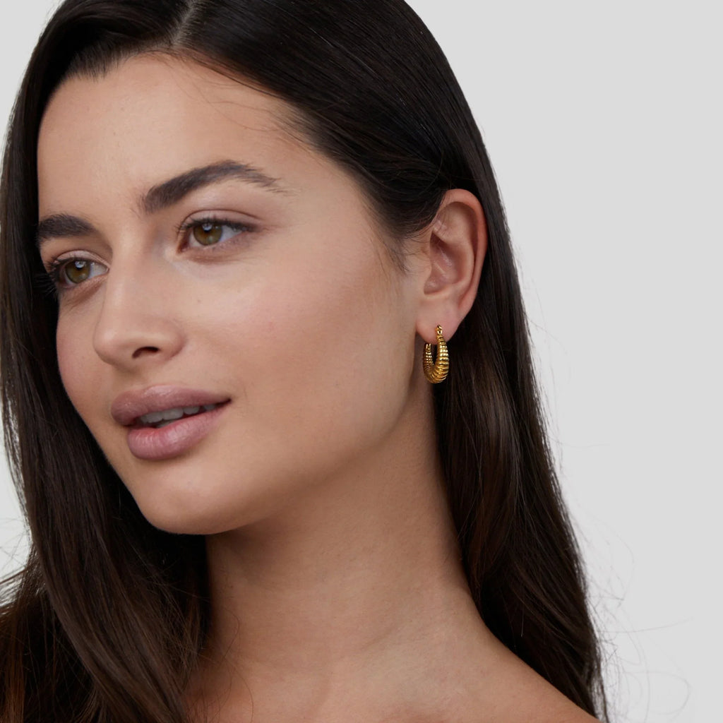 Vioraia Golden Mia Croissant Hoop Earrings