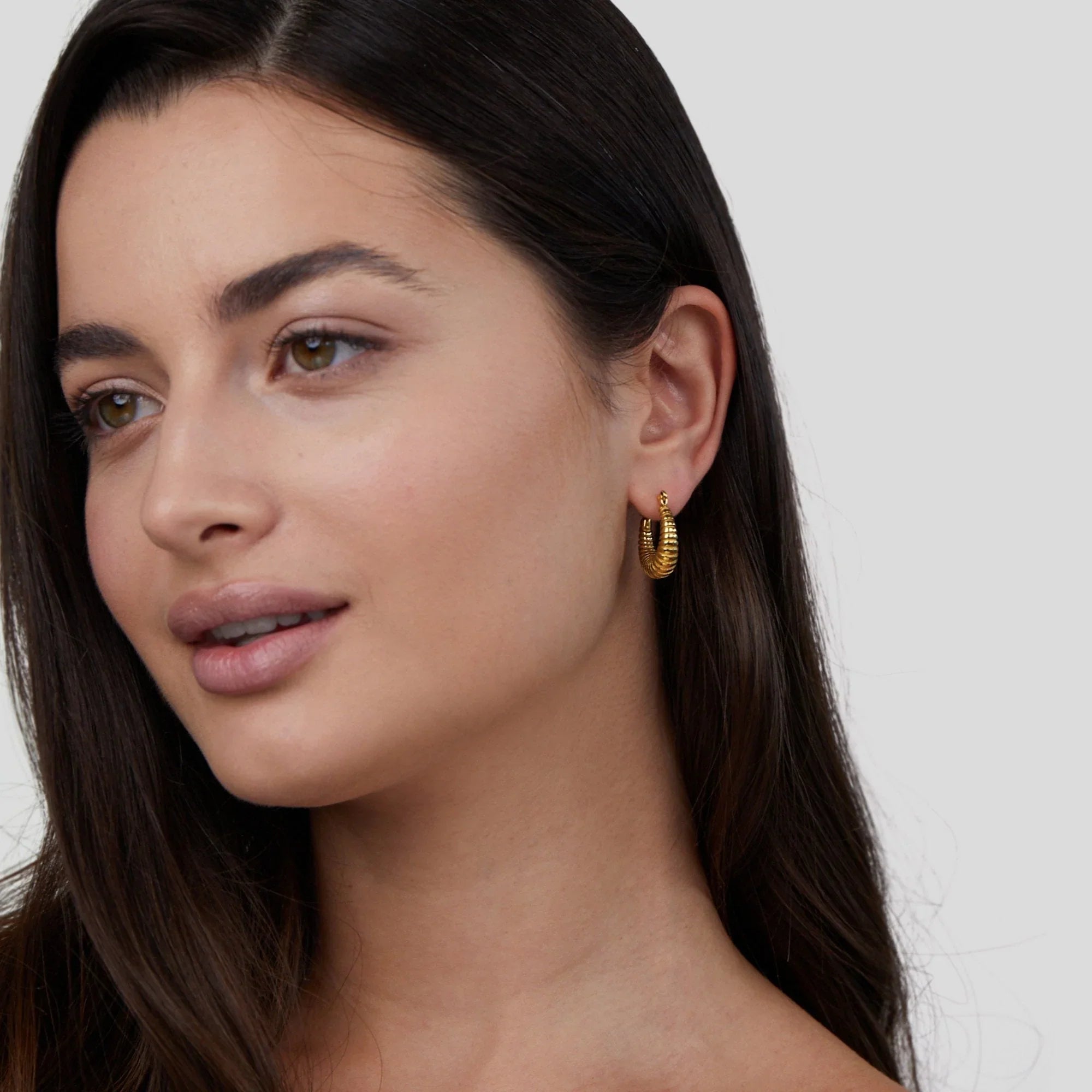 Vioraia Golden Mia Croissant Hoop Earrings