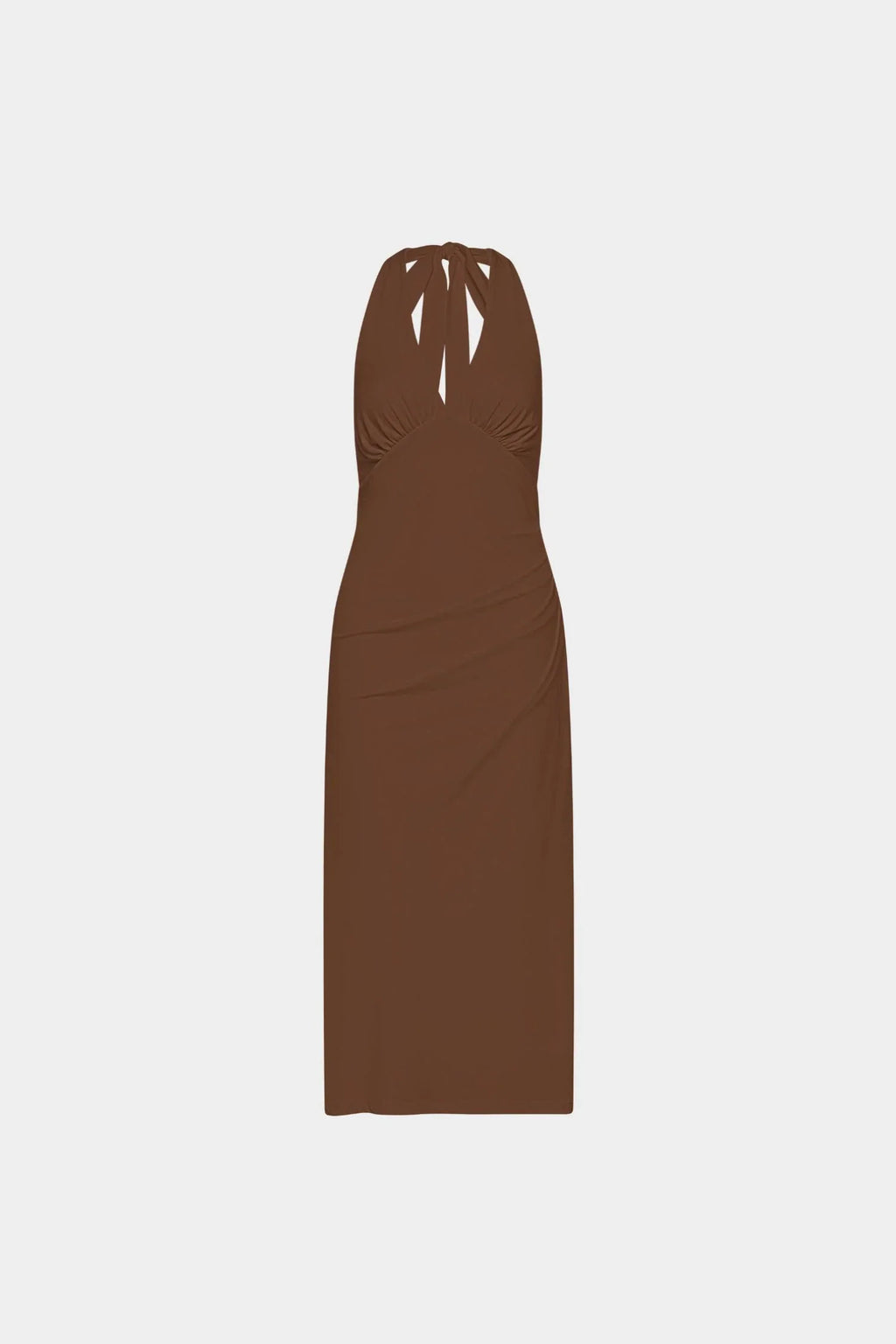 Pleated Backless Halter Dress | Cafe