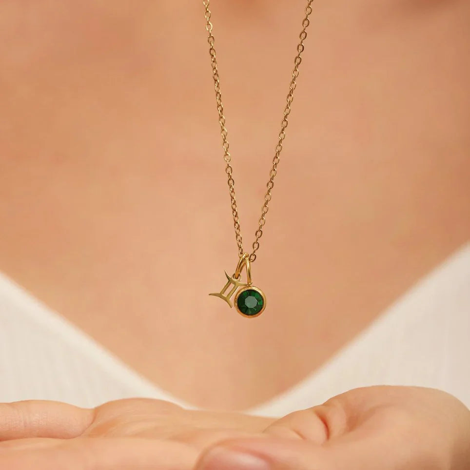 Vioraia Astria Zodiac Birthstone Necklace