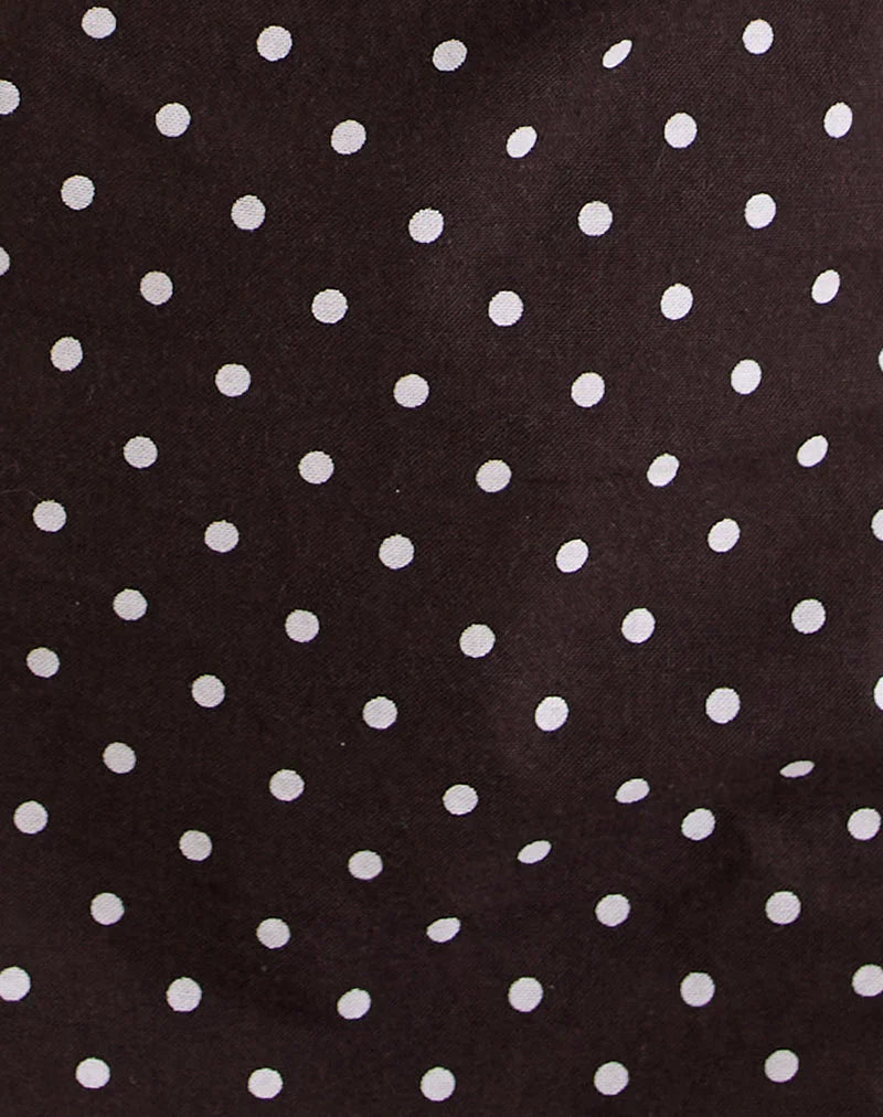 Ayana Open Back Mini Dress in Medium Polka Brown