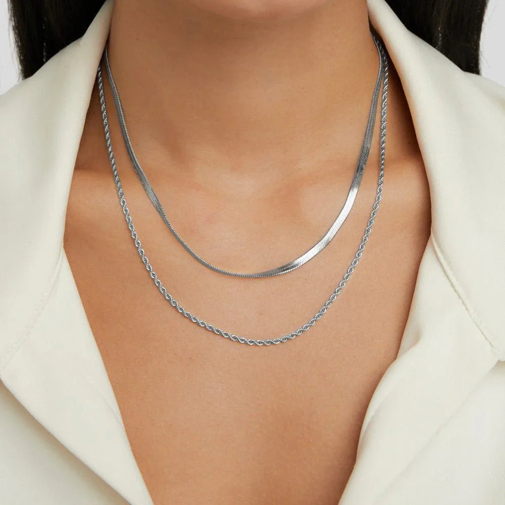 Vioraia Alexandra Silver Layered Necklace