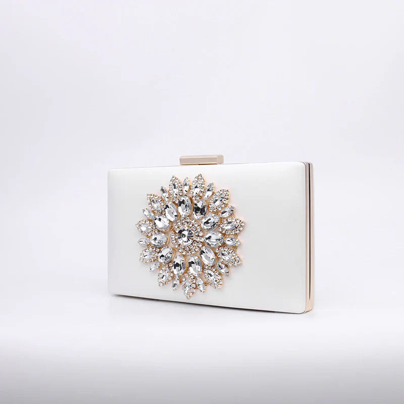 Vioraia Jennifer Diamond Studded Evening Clutch Bag