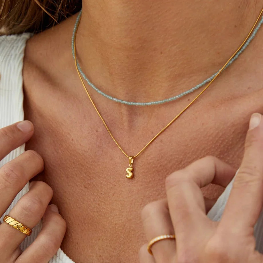 Vioraia Bubble Letter Necklace