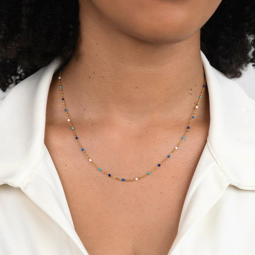 Vioraia Dreamy Blue Bead Necklace