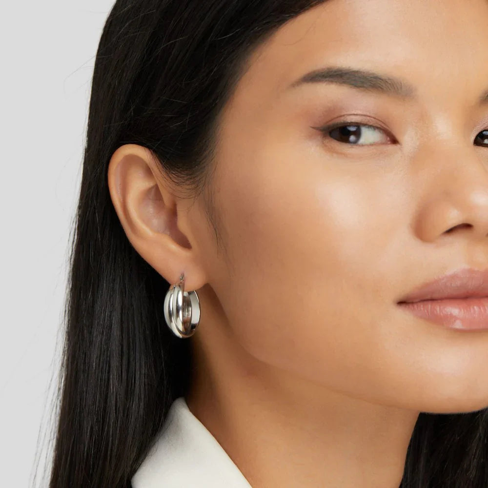 Vioraia Talia Silver Hoop Earrings