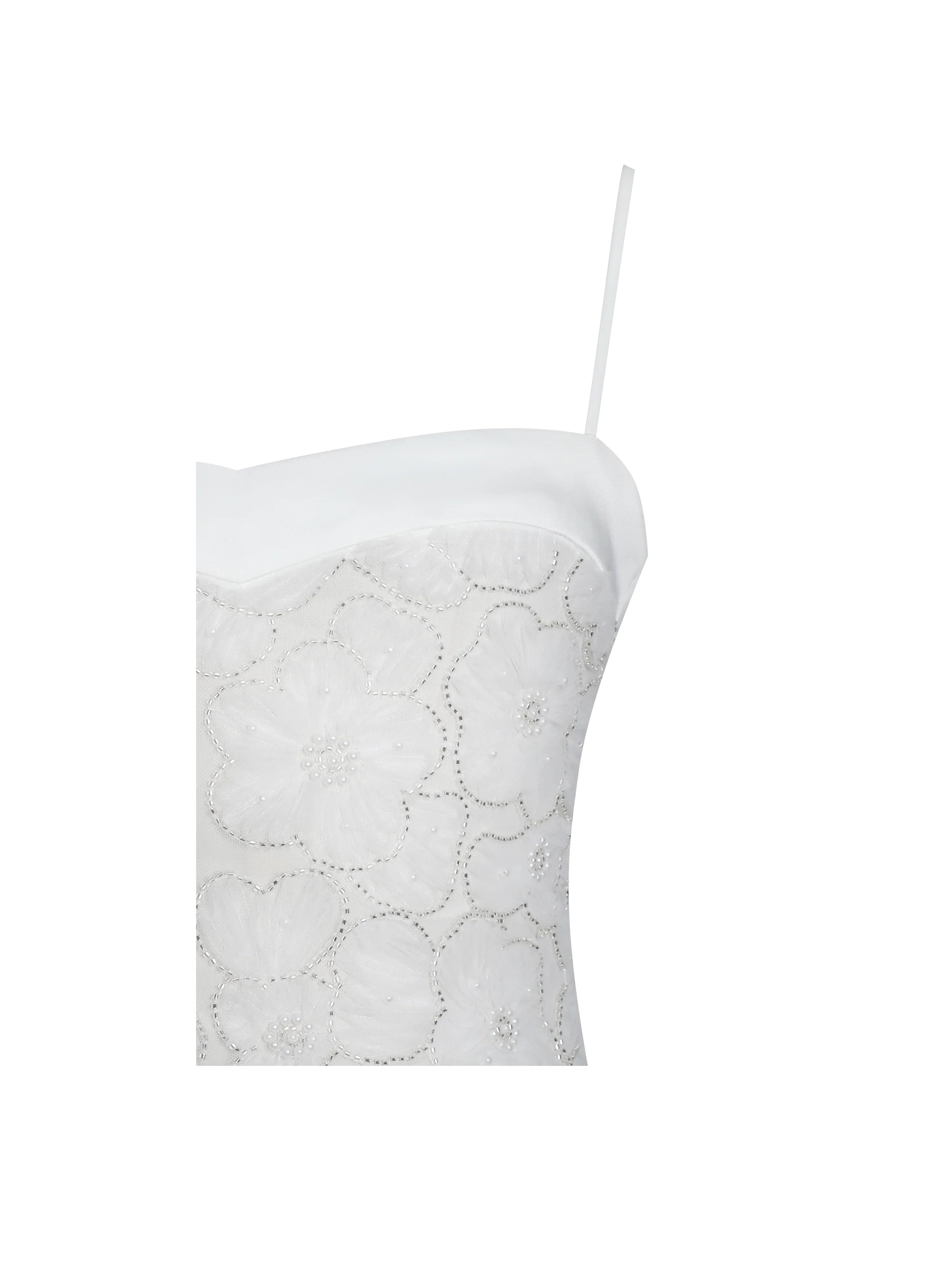 Ucille White Embroidered Chiffon Maxi Dress