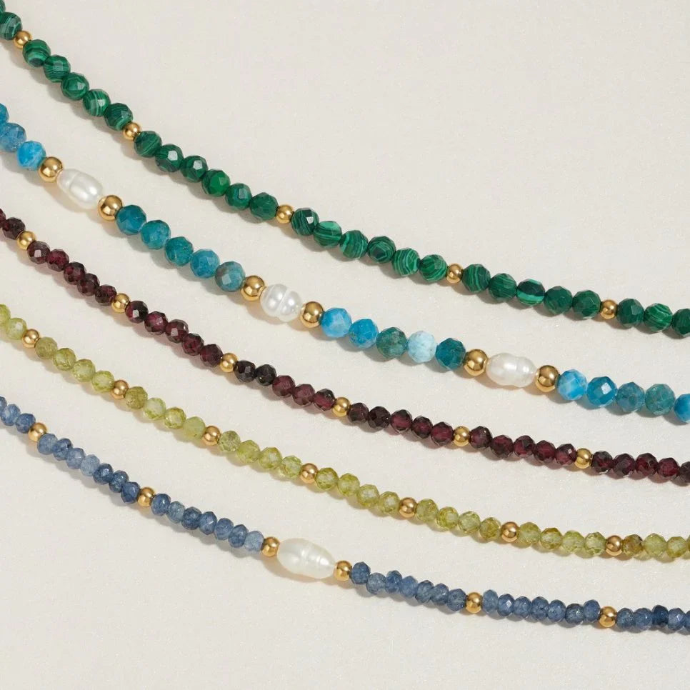 Vioraia Free Turquoise Blue & Pearl Bead Bracelet