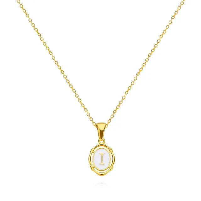 Vioraia Vintage Gold Letter Necklace