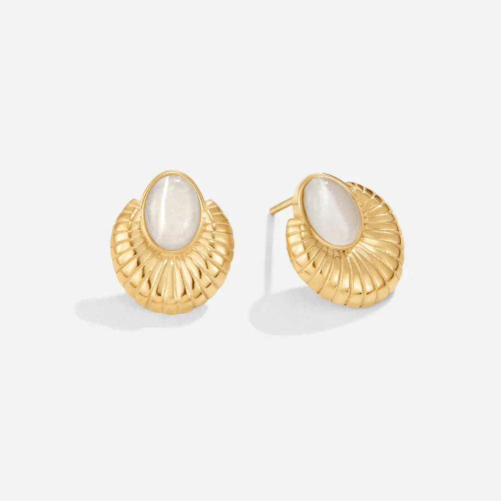 Vioraia Bohemia Gold Cat Eye Earrings