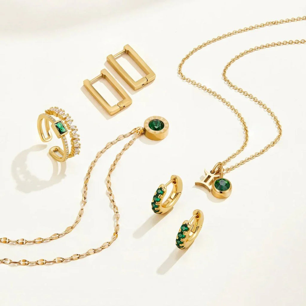 Vioraia Green Crystal Athena Necklace