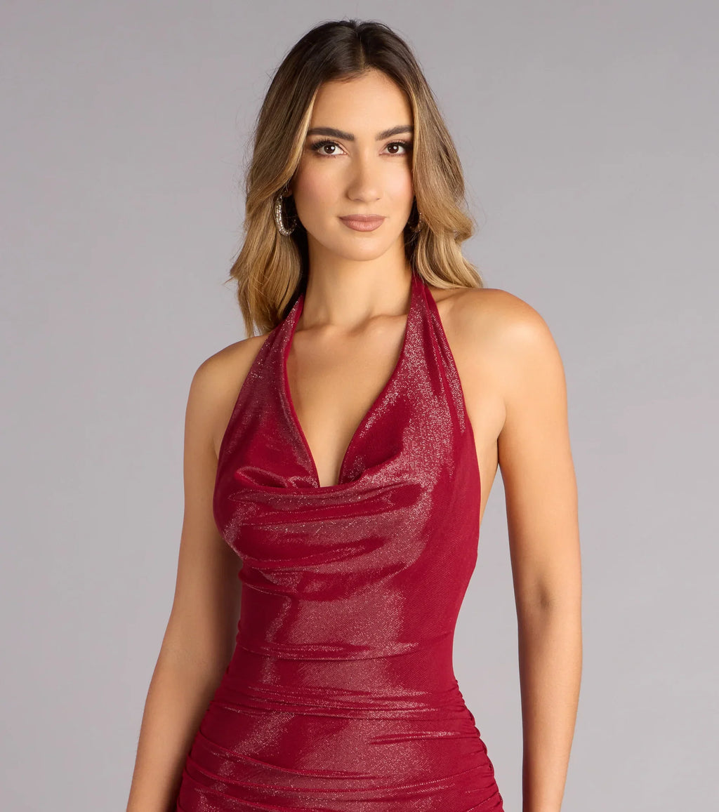 Sweet Glow Cowl Neck Mini Dress