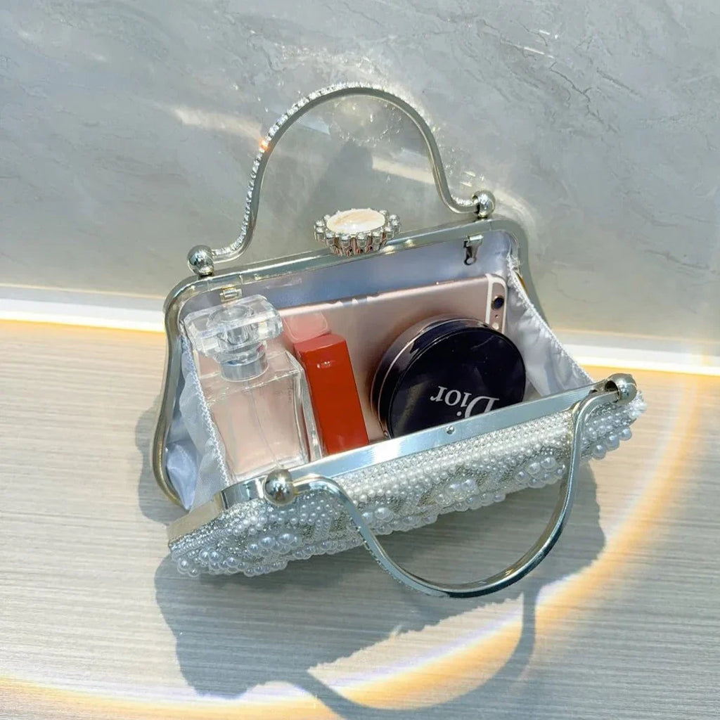 Vioraia Clarab  Pearl Clutch Bag