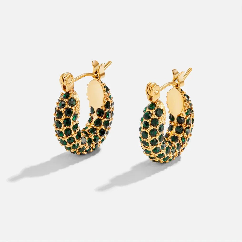 Vioraia Emerald Beauty Hoop Earrings