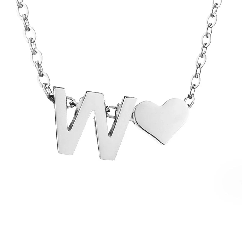 Vioraia Forever Love & Letter Silver Necklace