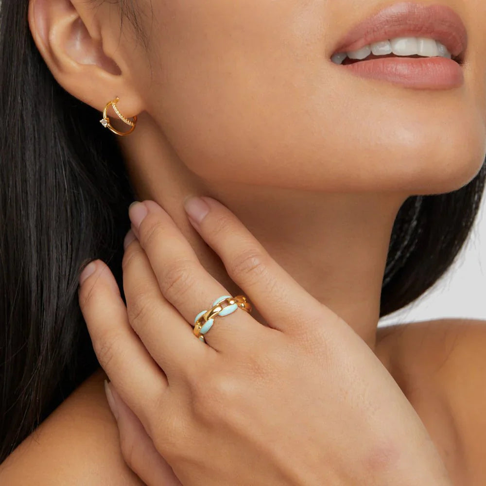 Vioraia Blue Reya Chain Ring