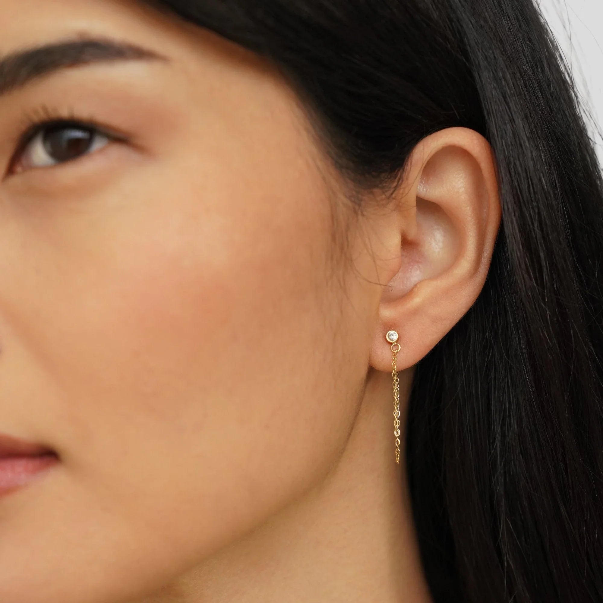 Vioraia Mara Crystal Chain Earrings