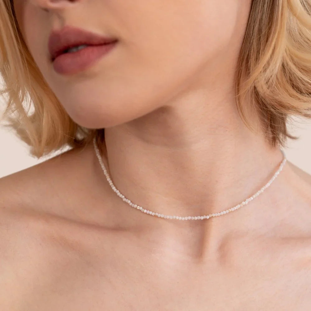 Vioraia Moonstone Beaded Necklace