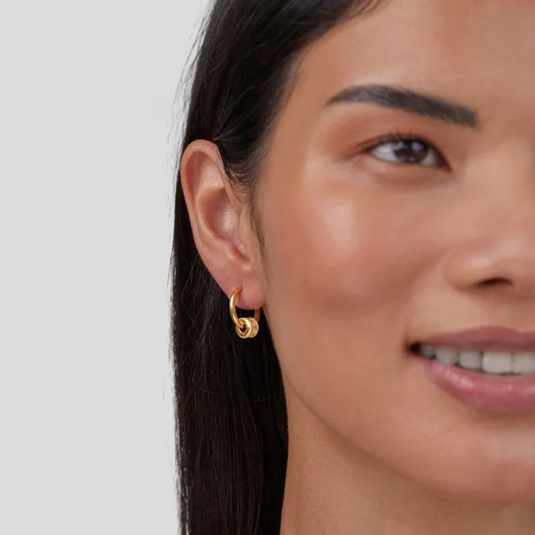 Vioraia Gigi Crystal 18K Gold Hoop Earrings