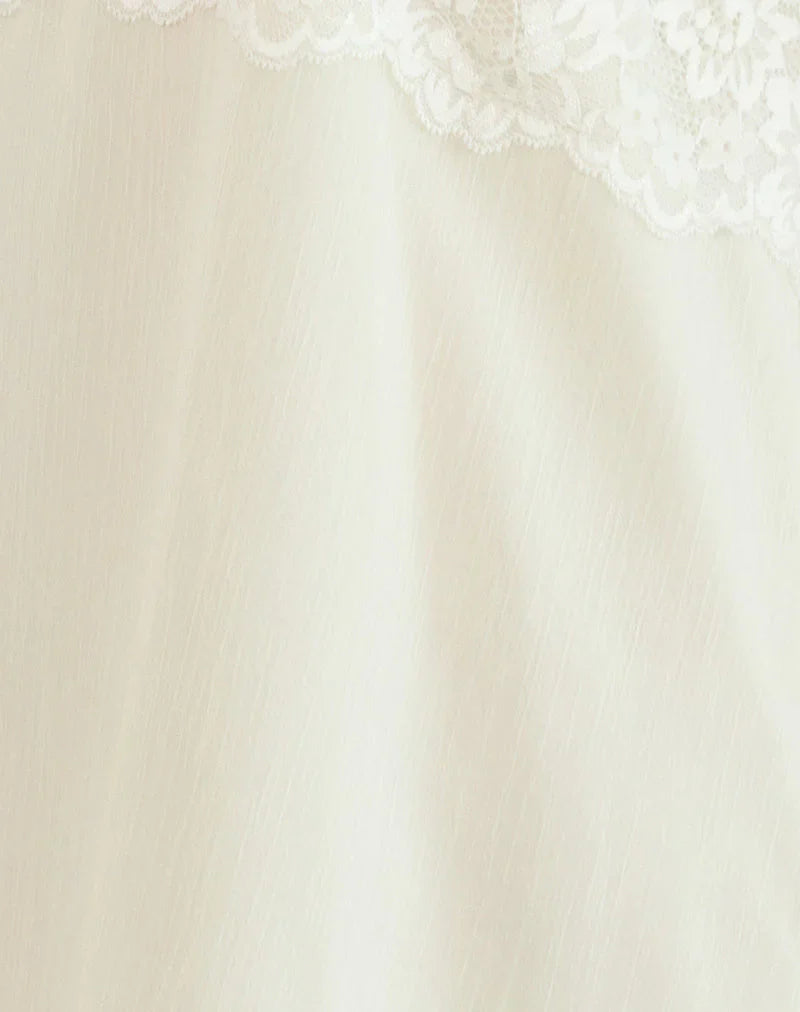 Juvia Babydoll Mini Dress in Chiffon Ivory