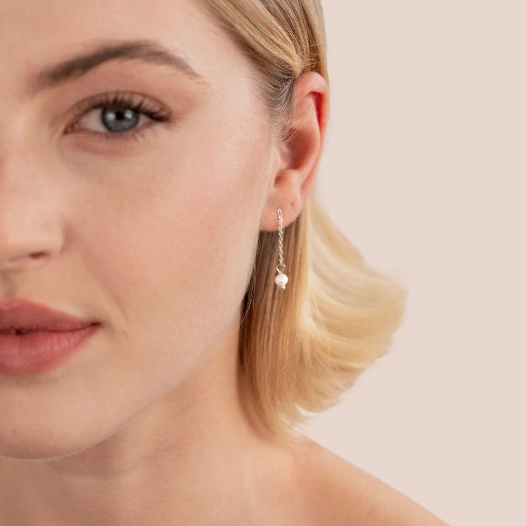 Vioraia Silver Maria Pearl Drop Earrings