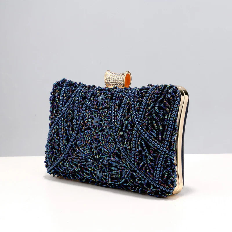Vioraia Kaia Luxury Beaded Clutch Bag
