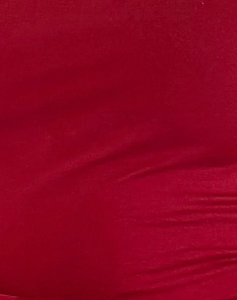 Janjisu Bodycon Mini Dress in Adrenaline Red