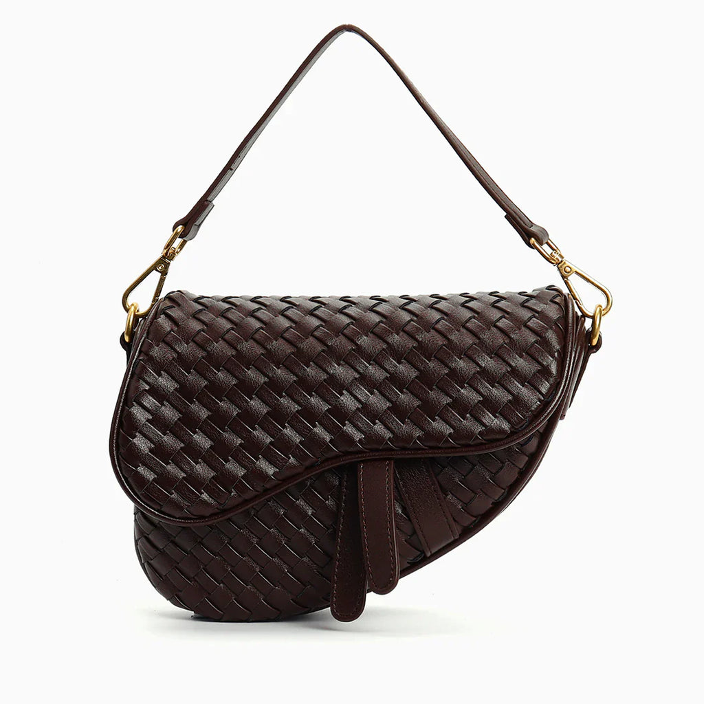Vioraia Madelyn Woven Saddle Bag