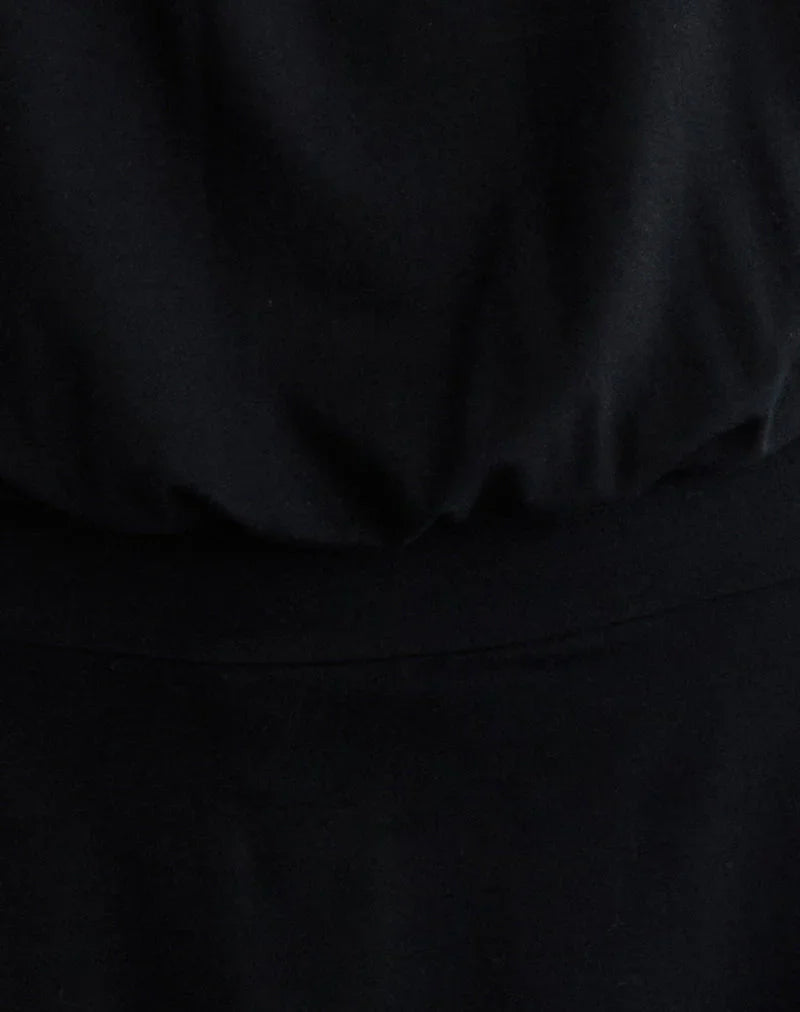 Vaklina Mini Dress in Rayon Jersey Black
