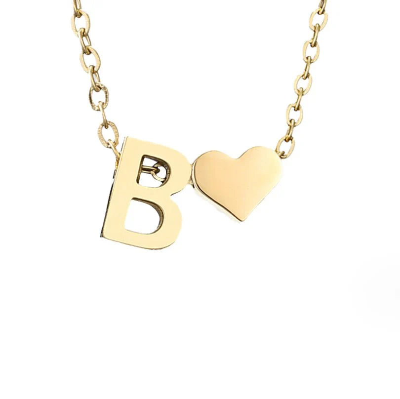 Vioraia Forever Love & Letter Gold Necklace