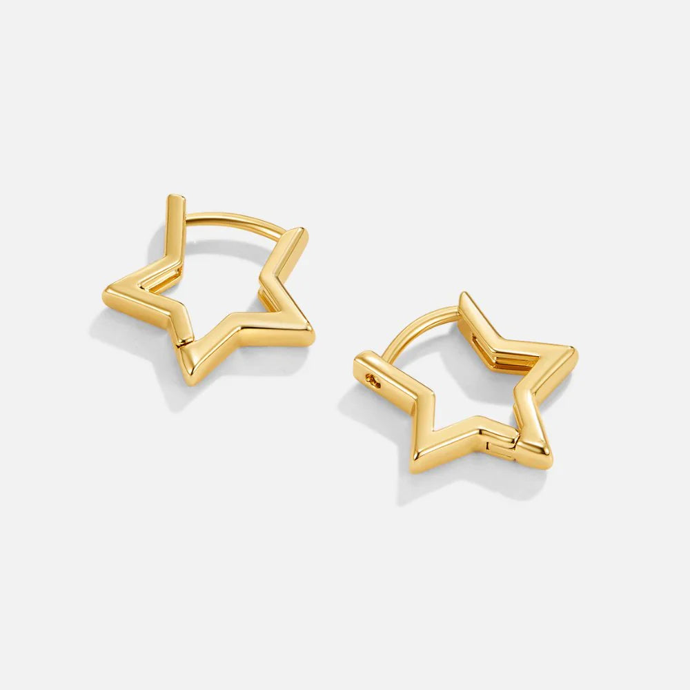 Vioraia Gold Star Hoop Earrings