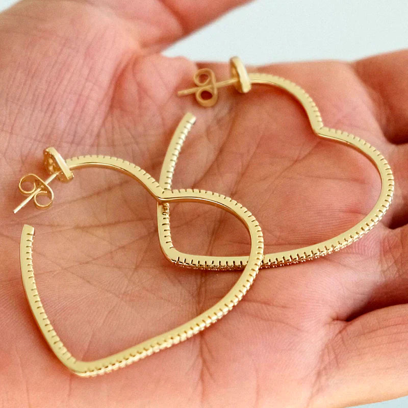 Vioraia Sparkling Love Hoop Earrings