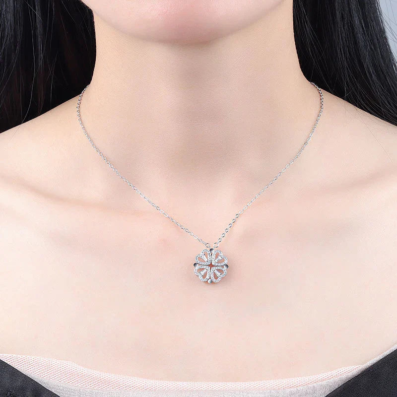 Vioraia Two In One Heart Clover Necklace