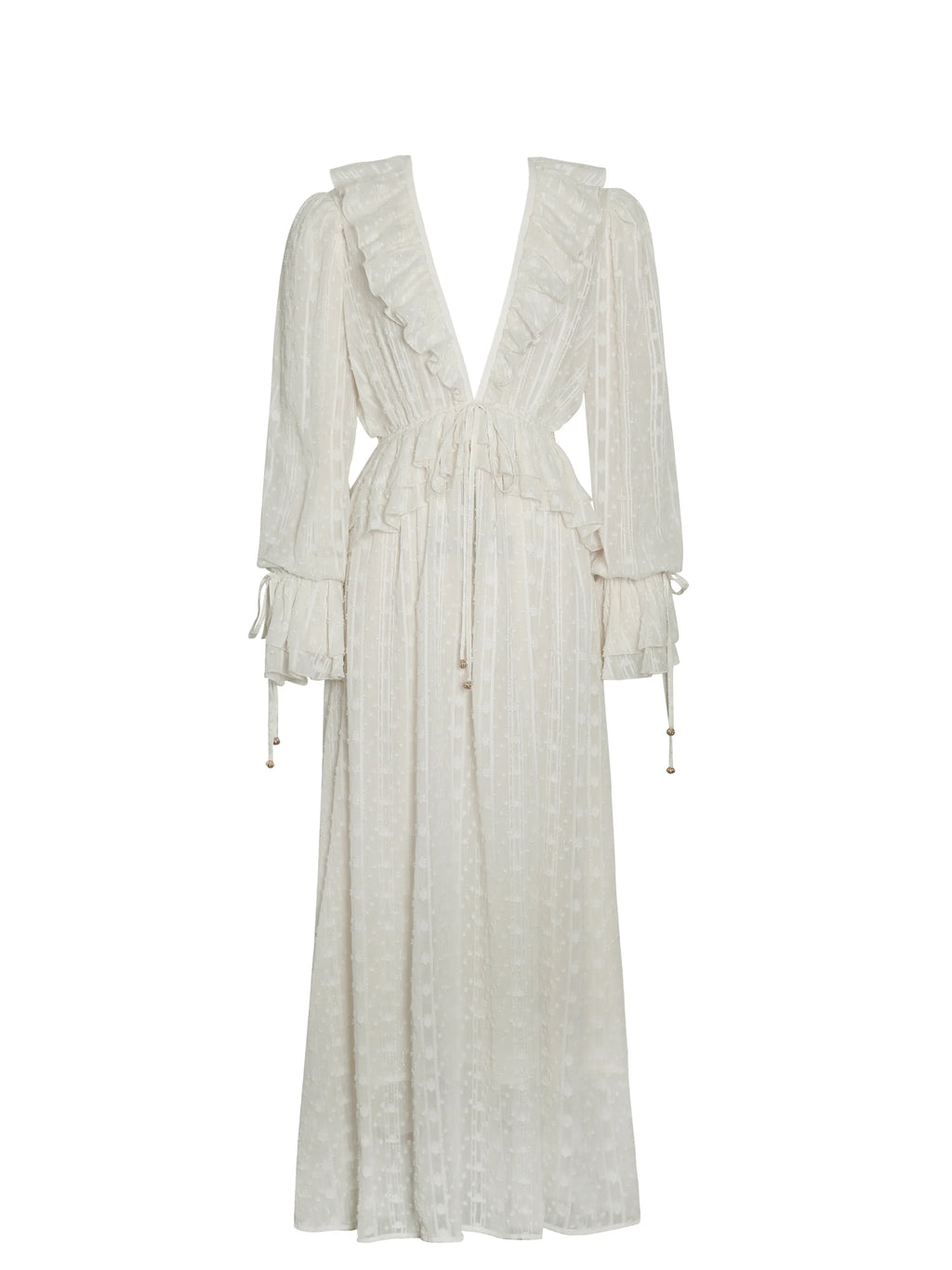 Safiya Jacquard Chiffon Long Sleeve Maxi Dress